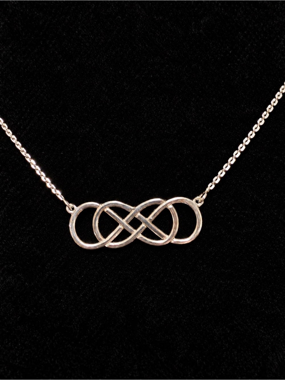 Interlaced Infinity Knot Necklace in Sterling Silver
